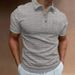 New Summer Waffle Men's Polo Shirt Short-sleeved T-shirt Slim Button Top Business Plaid Casual_viptrois.com