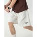 Men's Clothing Split Three Dimensional Pleated Casual Shorts Retro Texture Loose Letter Embroidered Sports Shorts_viptrois.com