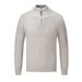 Men's Clothing Cable Knit Zip-Neck Sweater - Casual Pullover For Autumn & Winter | Slim Fit, V-Neck, Long Sleeve | Machine Washable Polyester-Cotton_viptrois.com