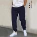 Men's Clothing Casual Jogger Pants - 220g Lightweight, Loose Fit, Drawstring Waist, Elastic Cuff, Pure Color Polyester Trousers For Everyday Wear_viptrois.com