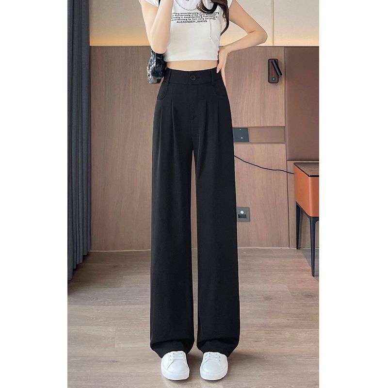 "Retro Wide-Leg Dress Pants For Men – Loose-Fit Straight-Leg Trousers With Flowy Silhouette, Summer Casual & Office Style"_viptrois.com