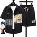Men's Clothing Set Of High-end Men's Short-sleeved Shirts Youth Casual Shorts High School Tops Suits Men_viptrois.com