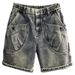 Men's Heavyweight Utility Denim Shorts, Lightweight Baggy Cargo Knee-Length Shorts With Multiple Pockets, American Streetwear Style Casual Shorts_viptrois.com