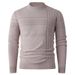 Men's Casual Knit Sweater Slim Fit Round Neck Long Sleeve Pullover Basic Solid Color T-Shirt For Autumn Winter Plus Size Comfortable Soft Fabric_viptrois.com