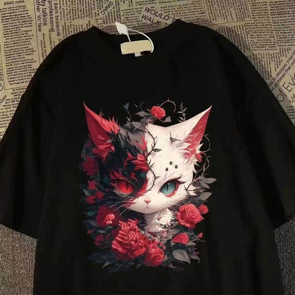 Teenager's Loose-fitting Men's T-shirt, Trendy Short-sleeve, Half-sleeve, Student Summer New Large Size T-shirt For Men_viptrois.com
