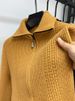 Men's Clothing Autumn And Winter Knitted Cardigan Coat With Foldable High Collar Sweater Jacket Solid Color Thickened Trendy Casual Tops_viptrois.com