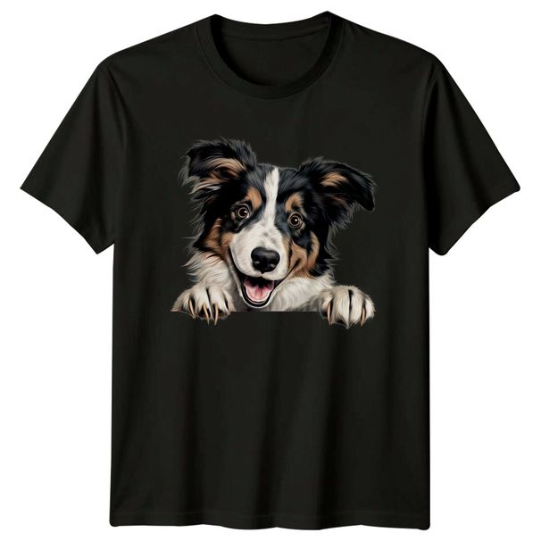 Cute Border Collie Dog Breed Pet Animal Lover T-Shirt Mens Womens Tees Top_viptrois.com