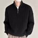 Men's Half-Zip Stand Collar Sweater – Lightweight Loose Fit Knit Pullover (4 Classic Colors, M-XXXL)_viptrois.com