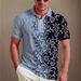 Men's Clothing Summer Fashion Trend Printed Pattern Comfortable Simple Breathable Short Sleeved Zipper Polo Shirt_viptrois.com