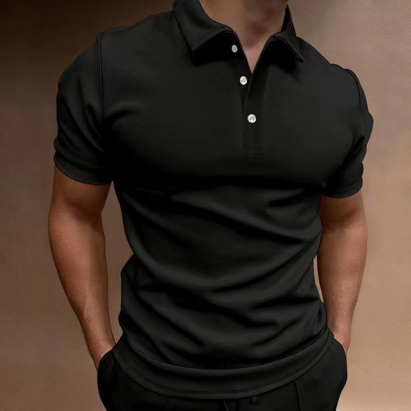 Summer New Men's Polo Shirt Short Sleeve Button T-Shirt Top_viptrois.com