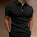 Summer New Men's Polo Shirt Short Sleeve Button T-Shirt Top_viptrois.com