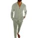 Men's Clothing Men's Casual Suits Spring And Autumn Fashion Long Sleeved Trousers Two Piece Cardigan Suits_viptrois.com