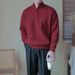 Pullover Button High Neck Loose Casual High Quality Sweater Men's Christmas Red New Year Warm Shoulder Needle_viptrois.com