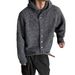 Winter Solid Color Heavy Semi-turtleneck Hooded Knitted Cardigan Men's Simple High-end Warm Thickened Sweater Jacket_viptrois.com