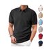 Men's Clothing Summer New Lapel Jacquard Fabric Thin Short Sleeved Men's Casual Sports Polo Shirt Suit_viptrois.com
