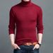 Men's High Neck Solid Color Sweater - Warm Wool Blend Knitwear Slim Fit Casual Pullover For Winter_viptrois.com