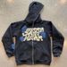 Gothic Print Zip-Up Hoodie – Unisex Oversized Streetwear With Bold Lettering | Dark Aesthetic Fashion_viptrois.com