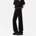 Cleanfit Spring And Autumn Stretch Black Curved Hem Flared Jeans For Men, Vibe American Style Slim Straight Pants_viptrois.com