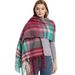 Unisex Shawl Autumn-winter woven dog tail looped yarn plaid fringe scarf_viptrois.com
