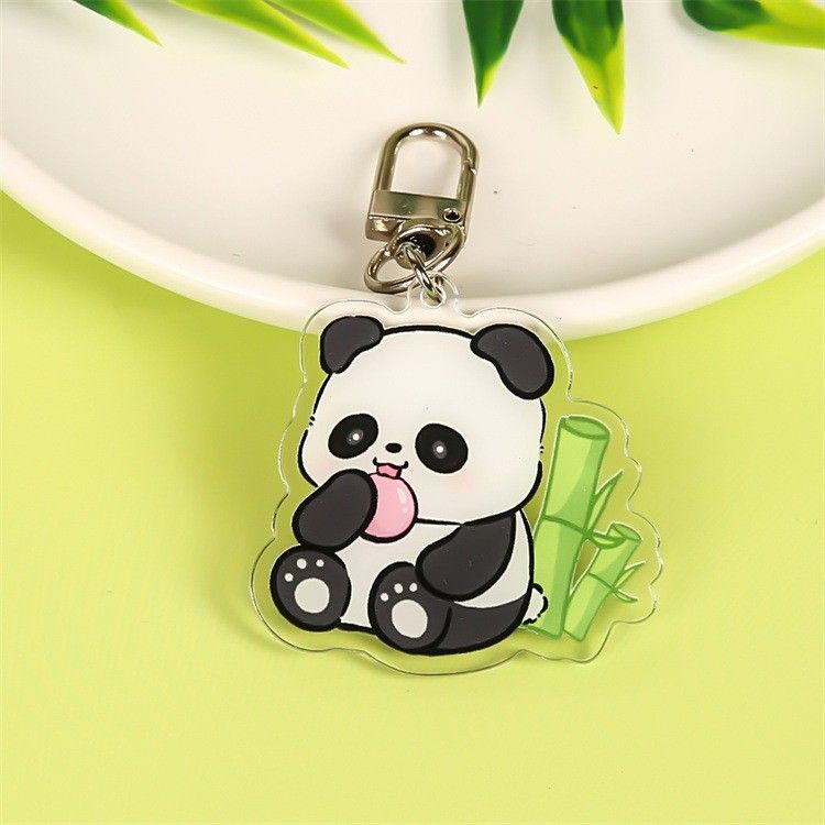 Bag Pendant Cute Bamboo Panda Keychain, Cartoon Acrylic Small Gift, Schoolbag Decoration Pendant, High Appearance Level Accessory_viptrois.com