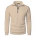 Pure New Stand Collar Casual Men's Solid Color Fashion Pullover Sweatshirt_viptrois.com