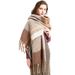 Unisex Coarse fringe coarse braid circle sand check scarf thickened double sided splicing scarf shawl_viptrois.com