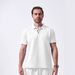 Men's Clothing Men's Summer New Jacquard Solid Color Lapel Button Outdoor Leisure Short Sleeved Polo Shirt_viptrois.com