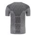 Summer round neck striped men's sports short sleeved quick drying T shirt European and American fitness breathable seamless printed bottoming shirt_viptrois.com