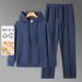 Unisex Cotton Blend Hoodie & Jogger Set - Japanese-Inspired Relaxed Fit Loungewear For Autumn & Winter_viptrois.com