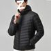 Korean-Style Slim Fit Men's Lightweight Down Jacket – 550FP 100% White Duck Feather Hooded Coat, Machine-Washable & Windproof, Streetwear Essential_viptrois.com