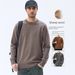 "Men's Classic Round Neck Wool Sweater – American-Style Solid Color Pullover For Autumn & Winter"_viptrois.com