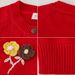 Mother & Kids Embroidered Flowers Knitted Cardigan Jacket Hand-Embroidered Floral Girls' Cotton Cardigan Soft Knit Sweater (90-140cm, 5 Colors)_viptrois.com