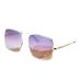 Double Beam Metal Square Frame Sunglasses – Gradient Ocean Lenses (Unisex High-End Fashion)_viptrois.com