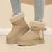 SHLIANG New Suede Buckle Decor Ankle Boots Women Winter Warm Thicken Plush Snow Boots Woman Thick Sole Non Slip Platform Cotton Boots X0059_viptrois.com