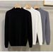 Men's Clothing Plush And Thickened All In One Fleece Half High Collar Sweater Men's Winter Soft And Warm White Men's Mid Neck Knitted Bottoming Shirt_viptrois.com