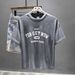 2025 Fashion Short-sleeved T-shirt Summer New Trendy Brand Letter Printing Bottoming Round Neck Loose Half-sleeved Casual Top_viptrois.com