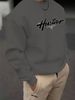 Men's Loose Casual And Fashionable Houston Letter Pattern Printed Round Neck Long Sleeved Sportswear For Autumn And Winter_viptrois.com