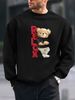 Men's Loose Casual Fashion RELDX Bear Pattern Printed Round Neck Long Sleeved Sweatshirt For Autumn And Winter_viptrois.com