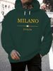 Men's Autumn And Winter Casual Fashionable Loose Hooded Sweatshirt MILANO ITALIA Pattern Printed Warm Long Sleeved Pullover_viptrois.com