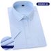 Men's Clothing Summer Business Short Sleeve Shirt – Breathable Cotton Blend, Wrinkle-Resistant & Office Ready (Slim Fit For Professionals)_viptrois.com
