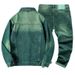Men's Classic Denim Jacket - Slim Fit Autumn Casual Coat With Multiple Pockets, Windproof & Durable Cotton Fabric (Green, Sizes M-5XL)_viptrois.com