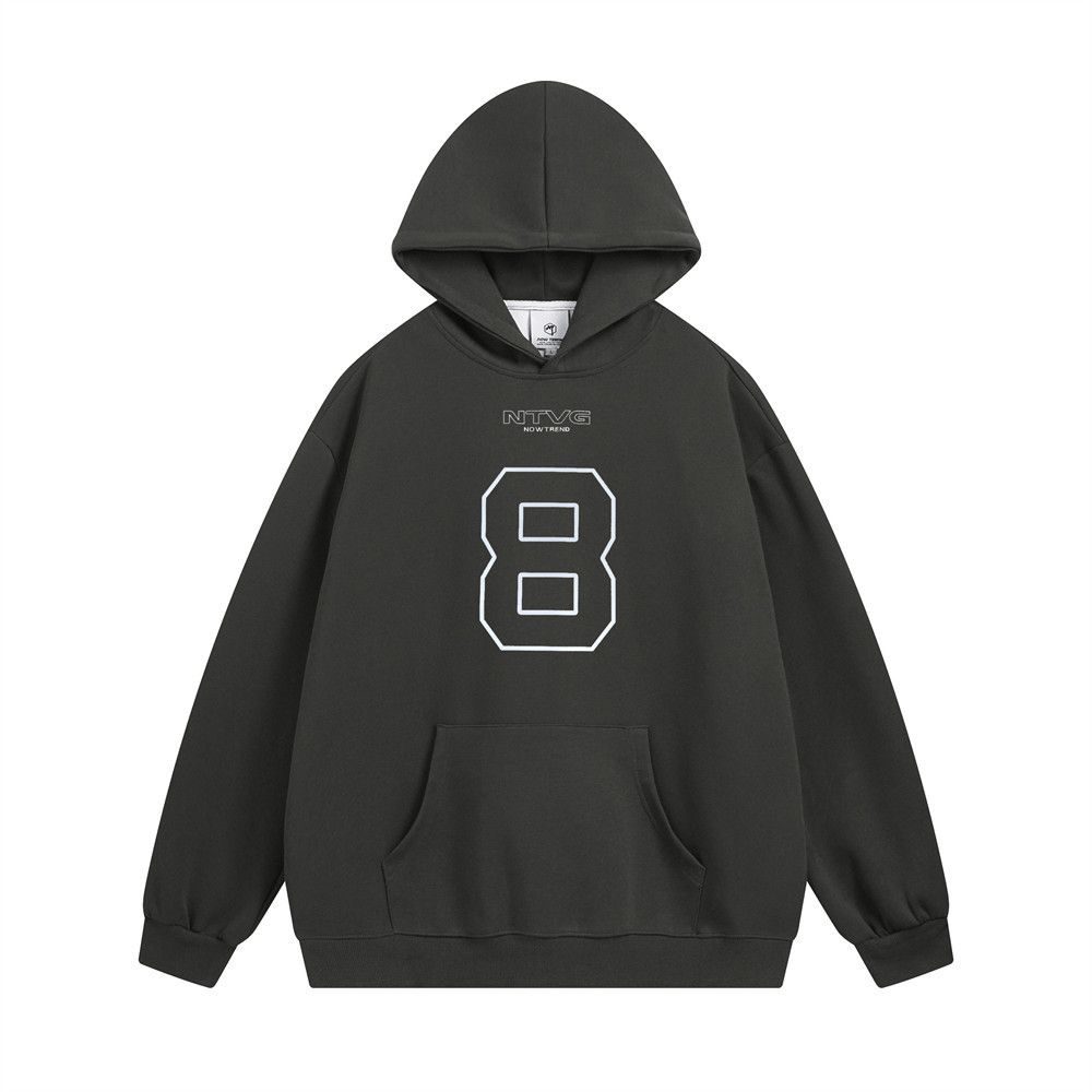 Number 8 Printed Hoodie Men's Street Loose Casual Long Sleeve Pullover INS Style Sweatshirt_viptrois.com