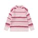 American Pink Striped Round Neck Pullover For Men And Women 2025 Autumn New Loose Casual Lazy Style Knitted Sweater_viptrois.com
