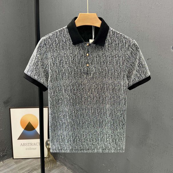 2024 High-end Ruffian Handsome Casual Men's Short-sleeved T New Lapel Polo Shirt Summer Trend Niche Half-sleeved T-shirt_viptrois.com