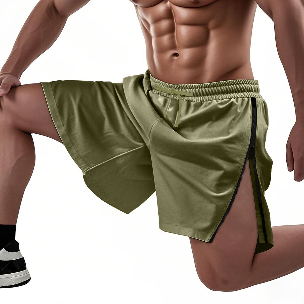 Men's Hip Hop Sports Shorts Loose Fit Summer Khaki Straight High End Amei_viptrois.com