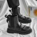 European Warm Series Shoes 2025 Spring New British Style Versatile Casual Men's Thick-Soled Leather Waterproof Wear-Resistant High-Top Martin_viptrois.com