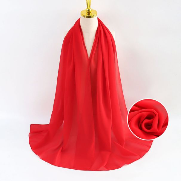 Women's Scarves Pearl Chiffon Scarf For Women, Solid Color Bubble Scarf, All Match Headscarf, Malaysian Silk Scarf_viptrois.com