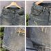 Men's Retro Washed Distressed Denim Shorts Trendy Cool Loose Straight Leg Five Quarter Length_viptrois.com