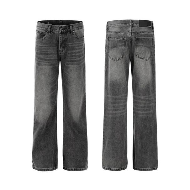 Men's Clothing Street Washed Crease Flared Jeans Hiphop Pants_viptrois.com