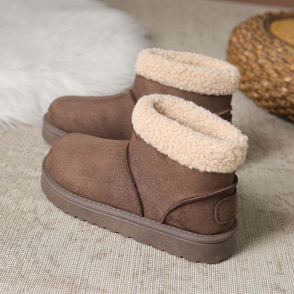 Fleece And Thickened Warm Short-leg Snow Cotton Boots For Women In 2025-1_viptrois.com